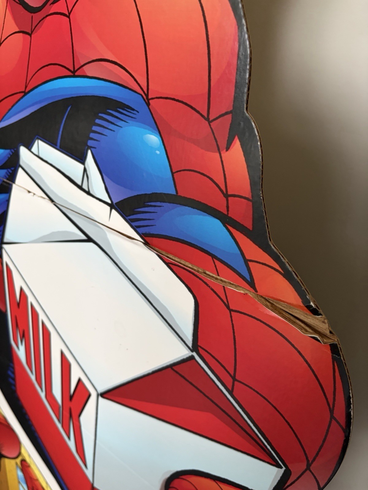 Vintage Spider-Man Milk Carton Promo Store Display Cardboard Standee Cutout 64″