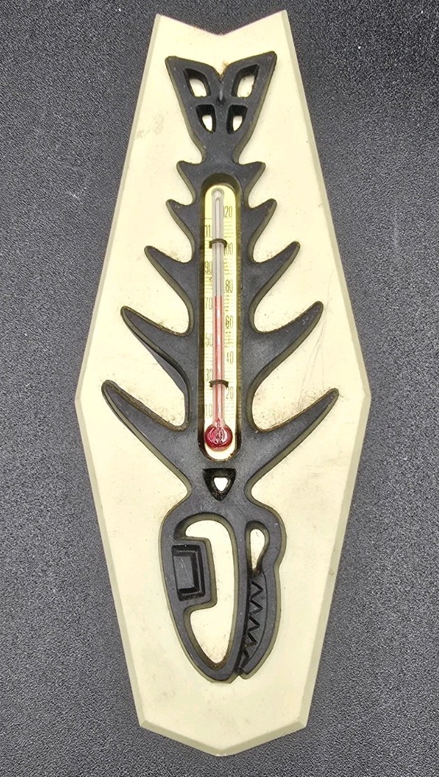 St Labre Indian School Thermometer Native American Souvenir Fish Skeleton VTG