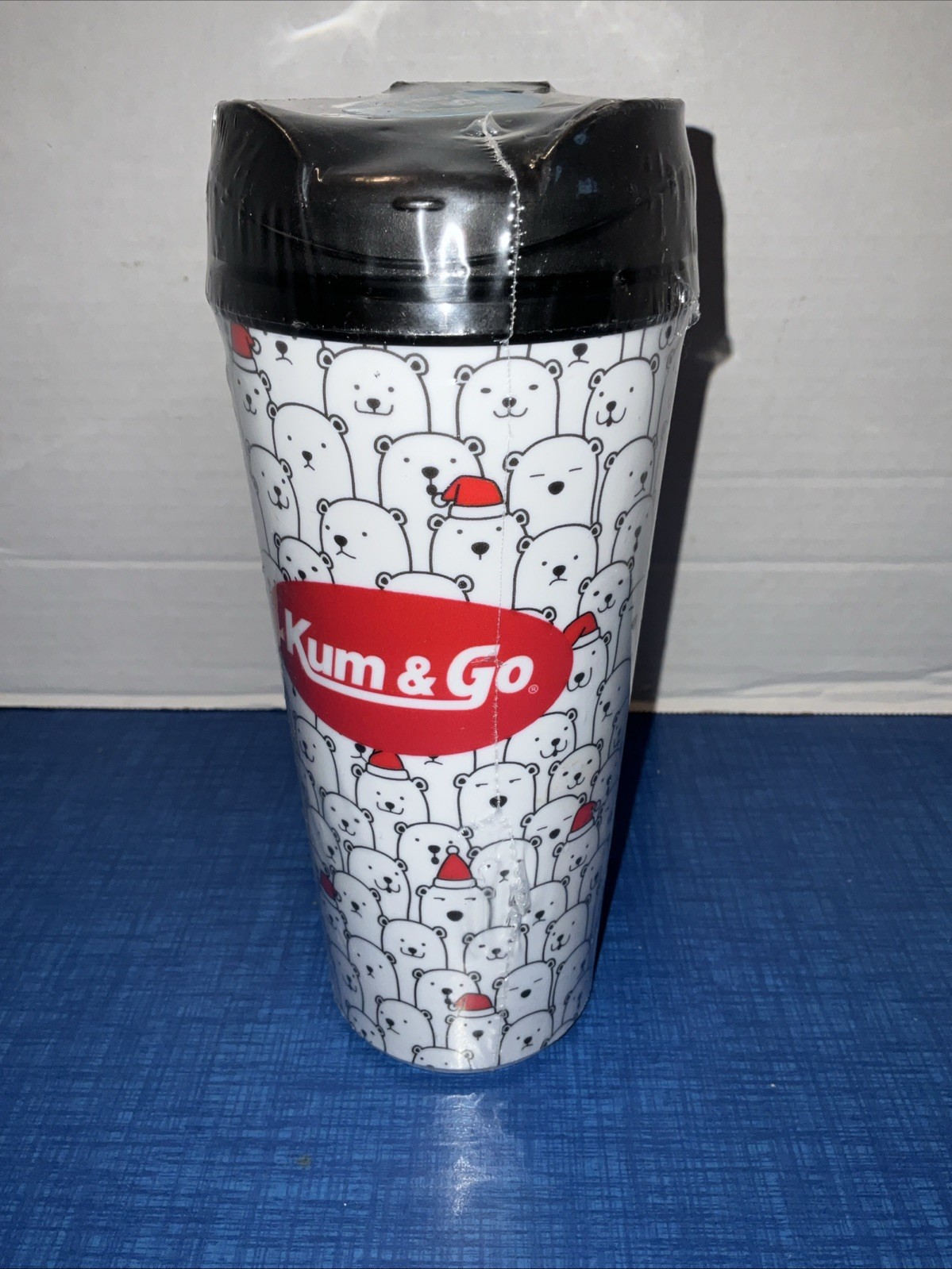 Kum & Go 24oz Winter Coffee Drink Insulated Travel Mug Cup Polar Bear Christmas