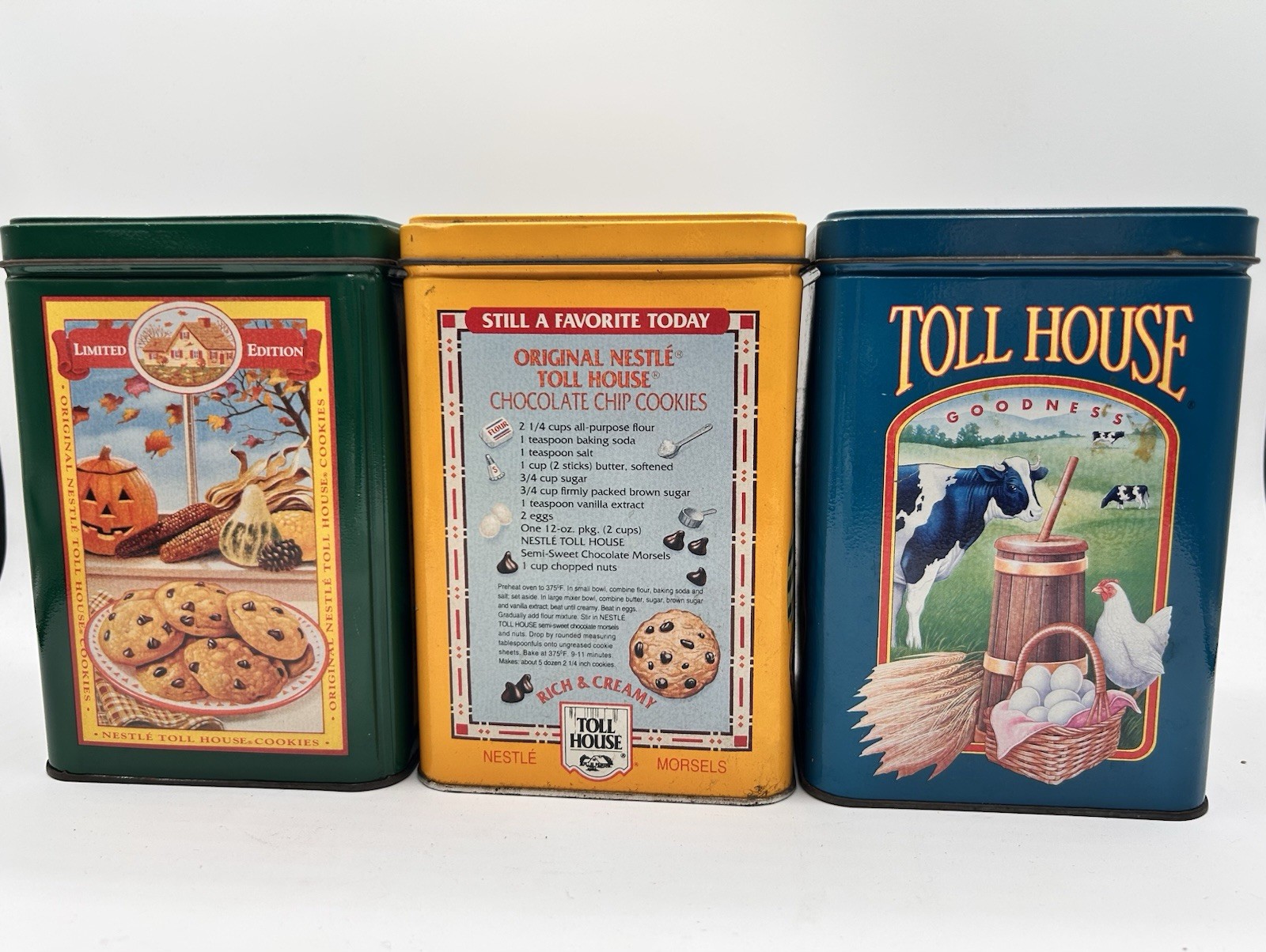 Vintage Nestle Toll House Chocolate Chip Cookies Limited Edition Tins Set of 3