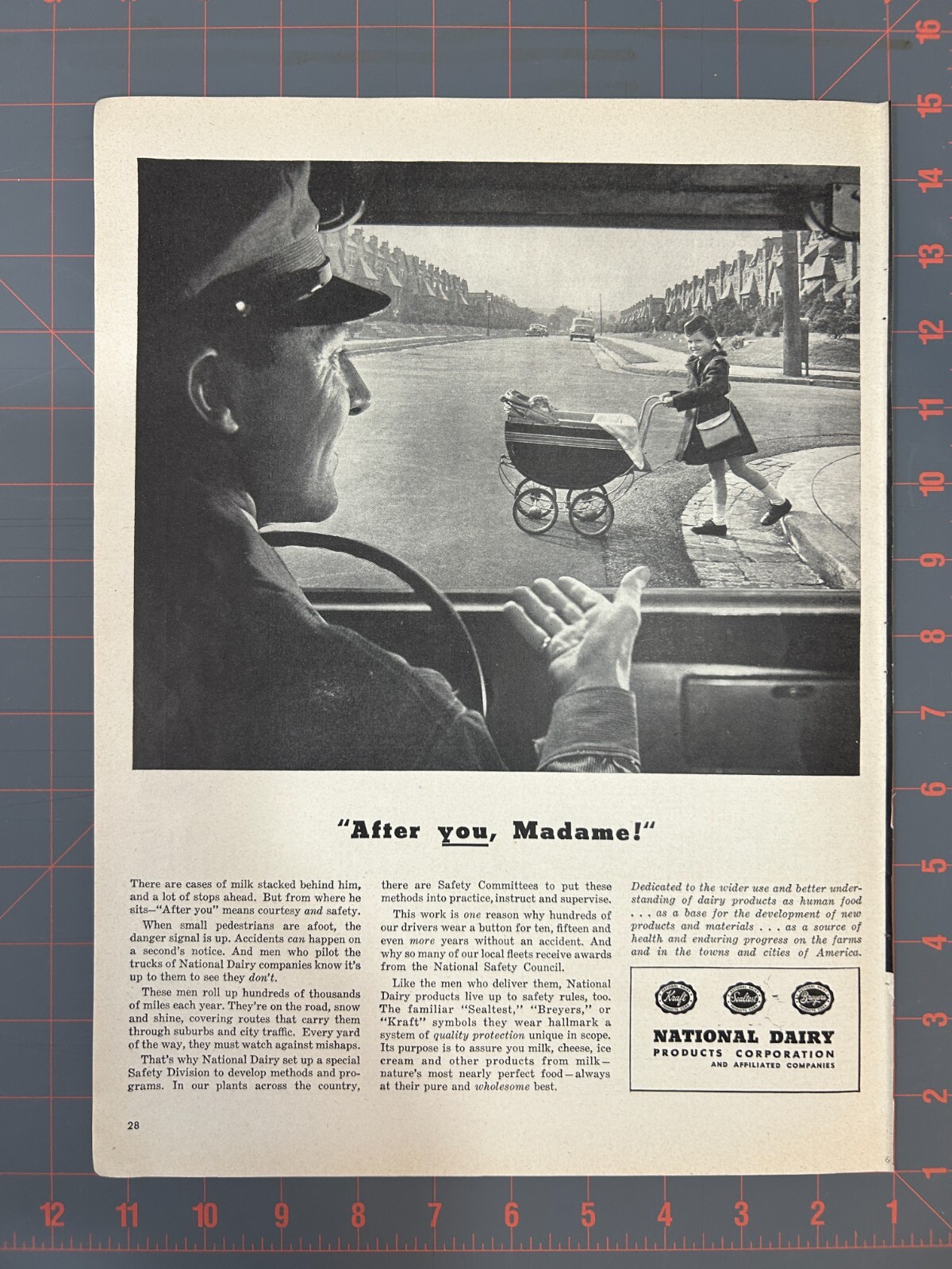 1946 Vintage National Dairy Products Corp. Girl Pushing Stroller Print Ad F2