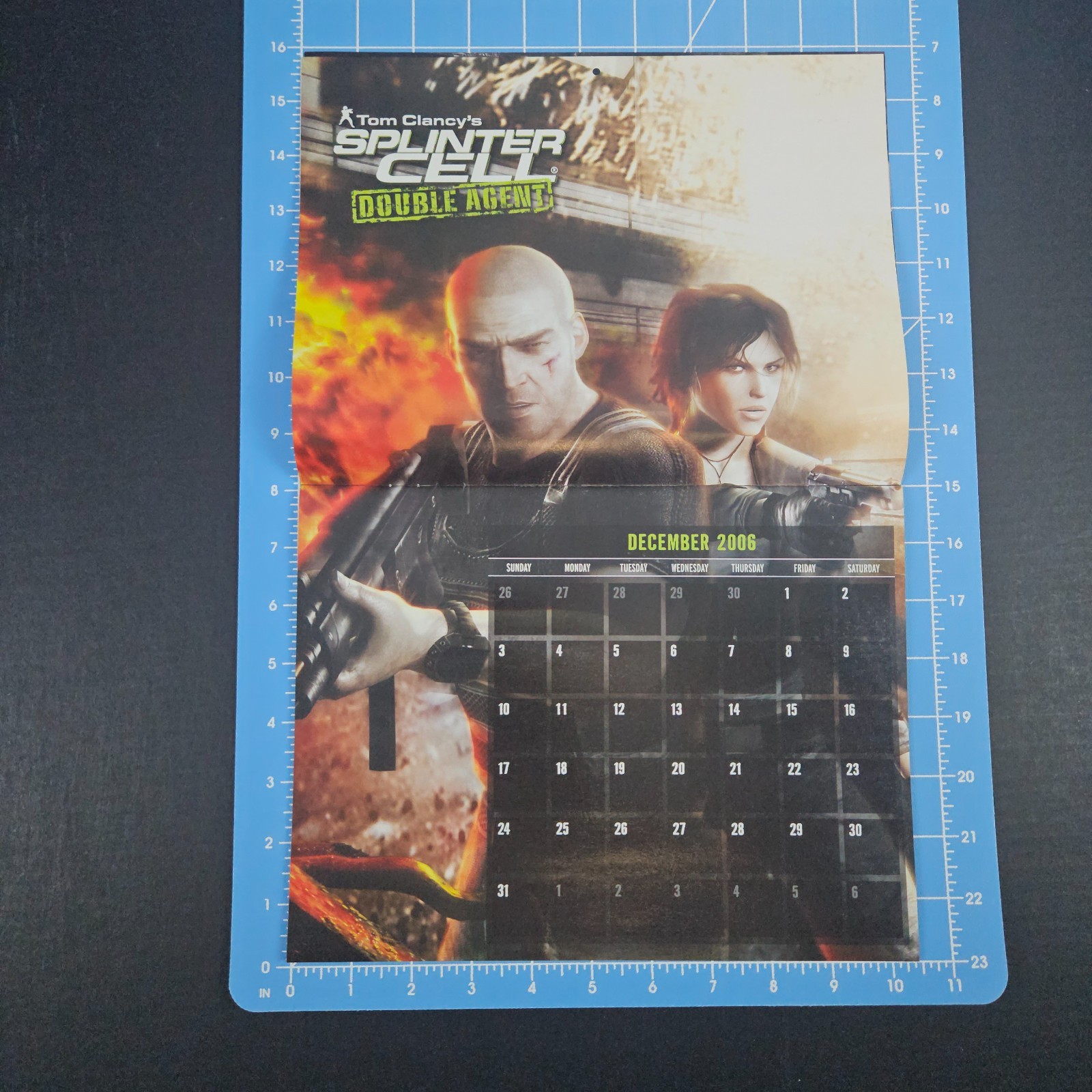 2006/2007/2008 Tom Clancy’s Splinter Cell Double Agent Video Game Wall Calendar