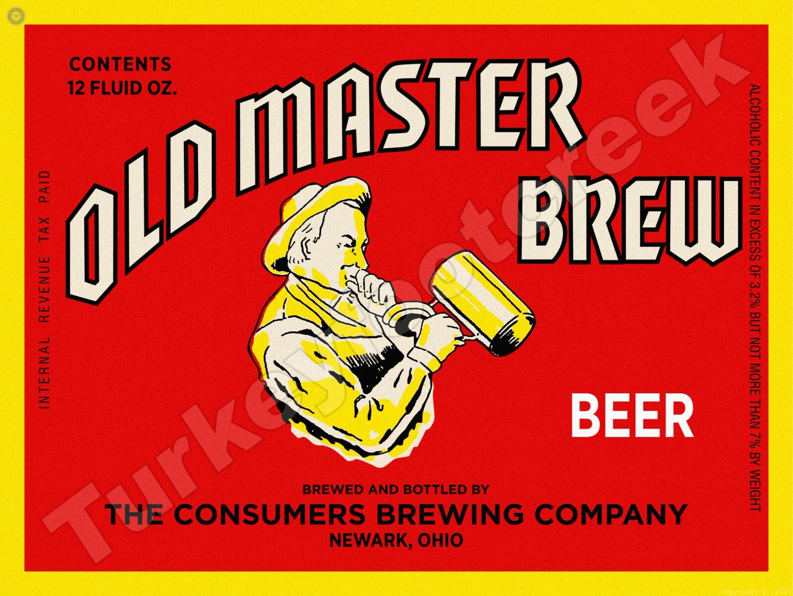 Old Master Brew Beer Label Newark Ohio Metal Sign 3 Sizes to Choose From