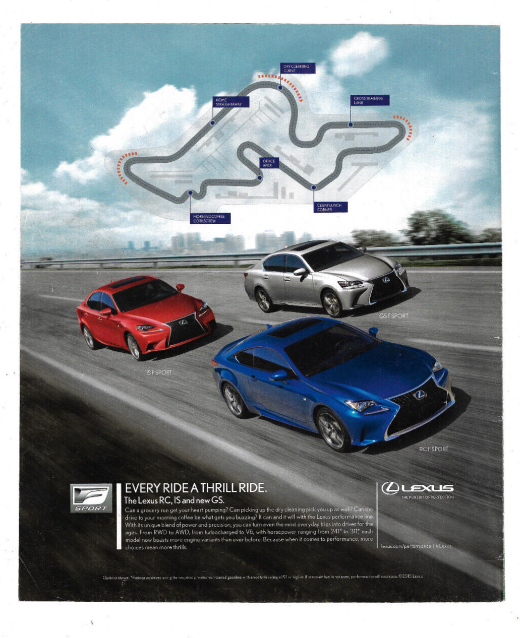Lexus Print Ad Car Advertising Japanese Toyota Luxury Vehicle Highway 2015