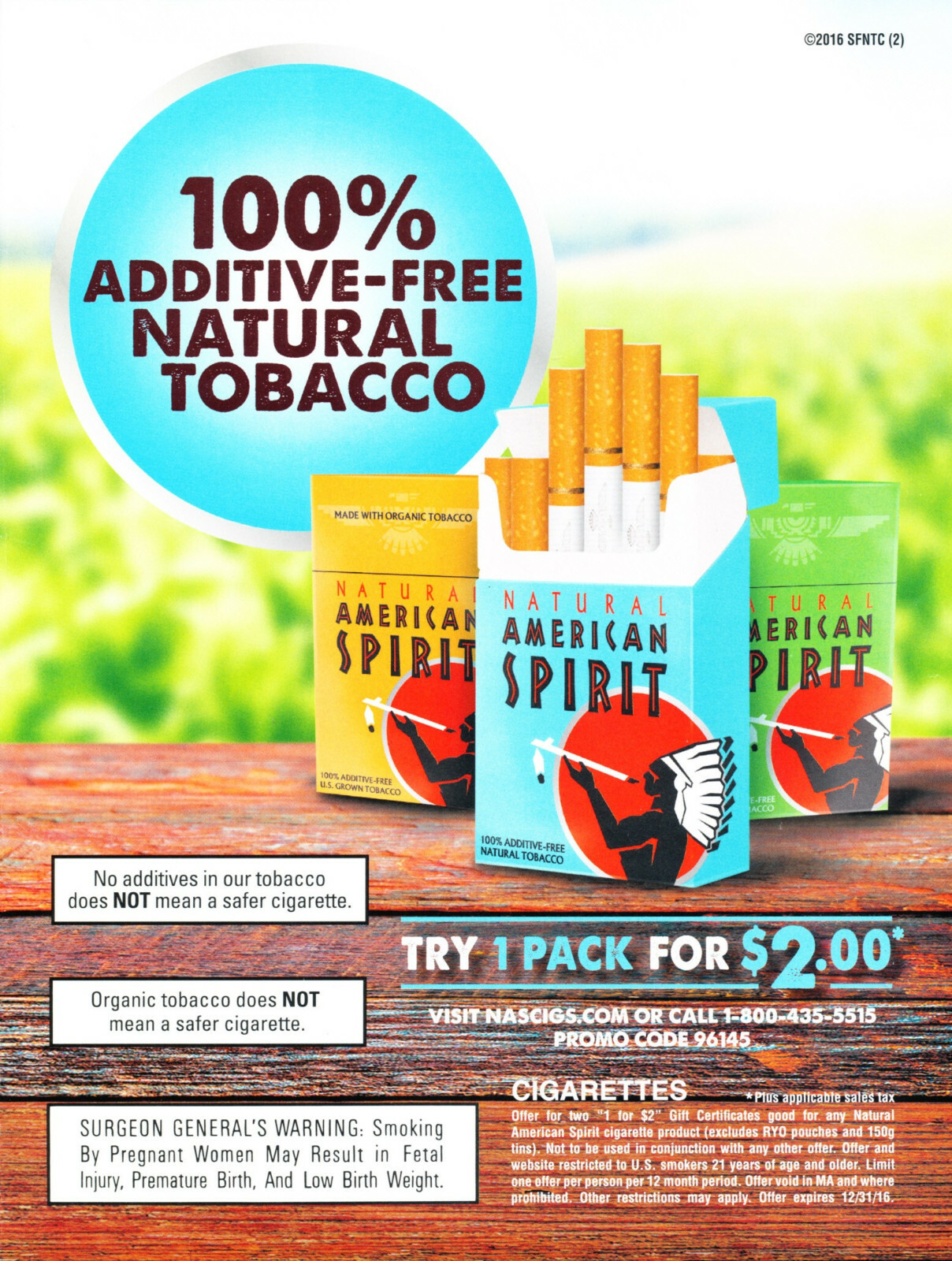 NATURAL AMERICAN SPIRIT CIGARETTE AD #23 RARE