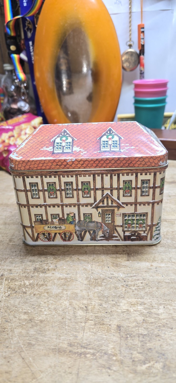 Wolfgang Candy Company Collector Tin Barvarian Village Series 1994 Tin Only
