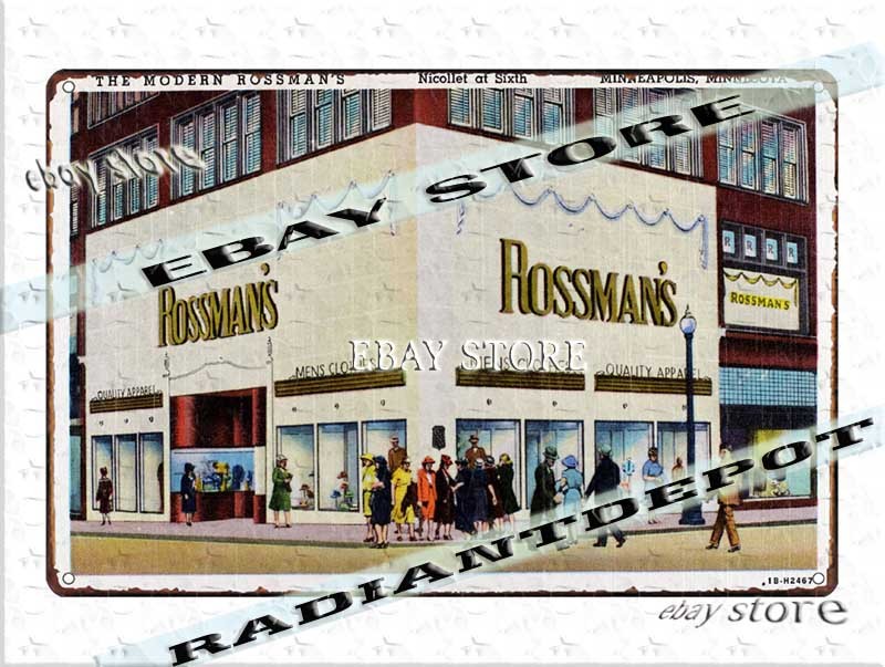 Tin Sign 1941 Modern Rossmans Store Retail Building Street View tin printing