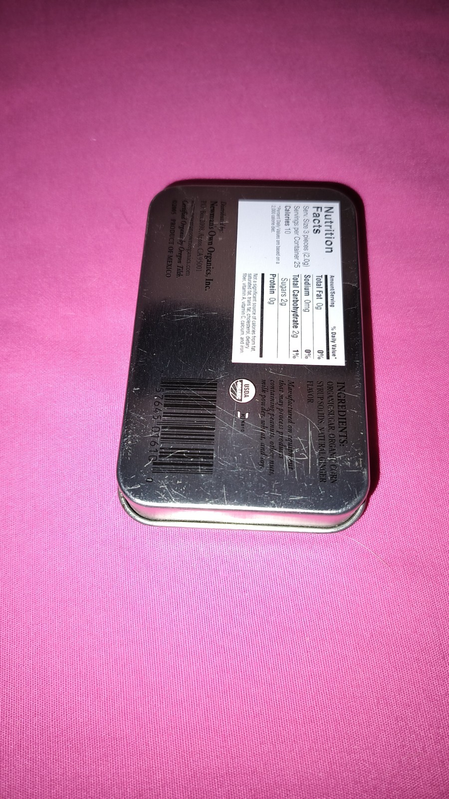 Newman’s Own Organics Ginger Mints Dragon Tin Empty 1.76 oz