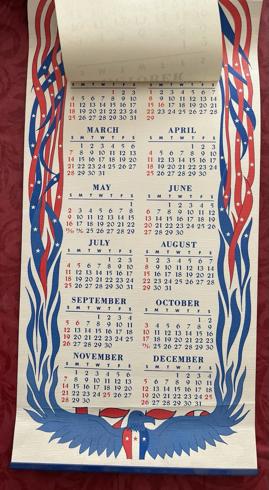 VTG 1976 Bicentennial Celebration Wall Calendar