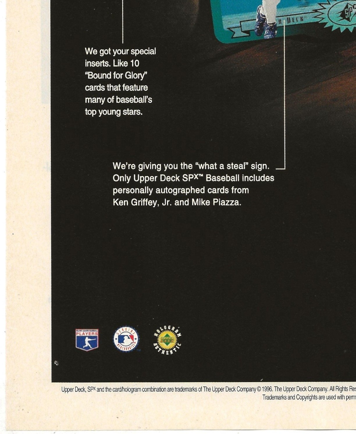 Vintage Print Ad Upper Deck SPx Baseball Card Set – Ken Griffey Jr. – Beckett