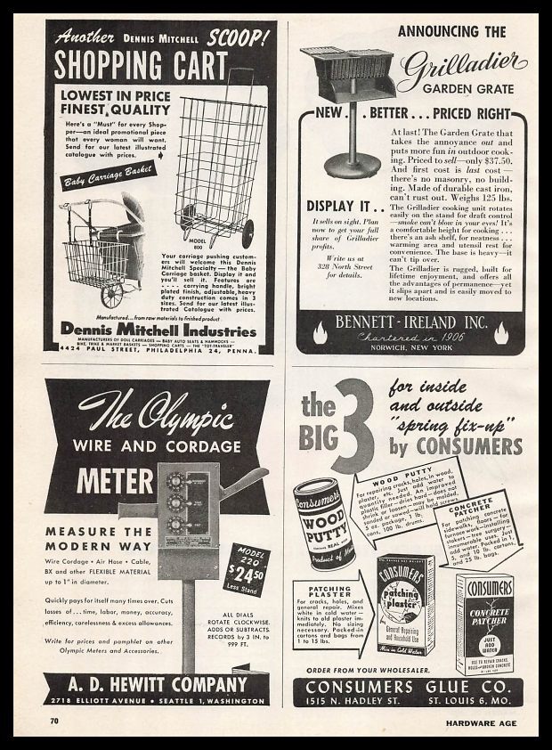 1948 Dennis Mitchell Philadelphia PA Shopping Carts And Baby Carriages Print Ad