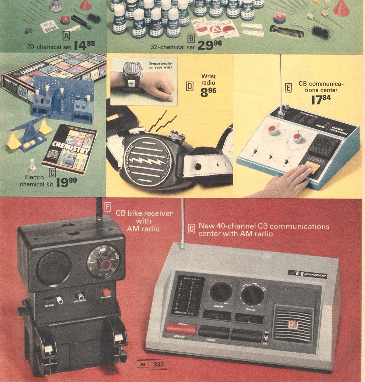 1977 Chemical Sets – CB Radios Original Print Ad 20x28cm Ward’s Catalog MWC 337