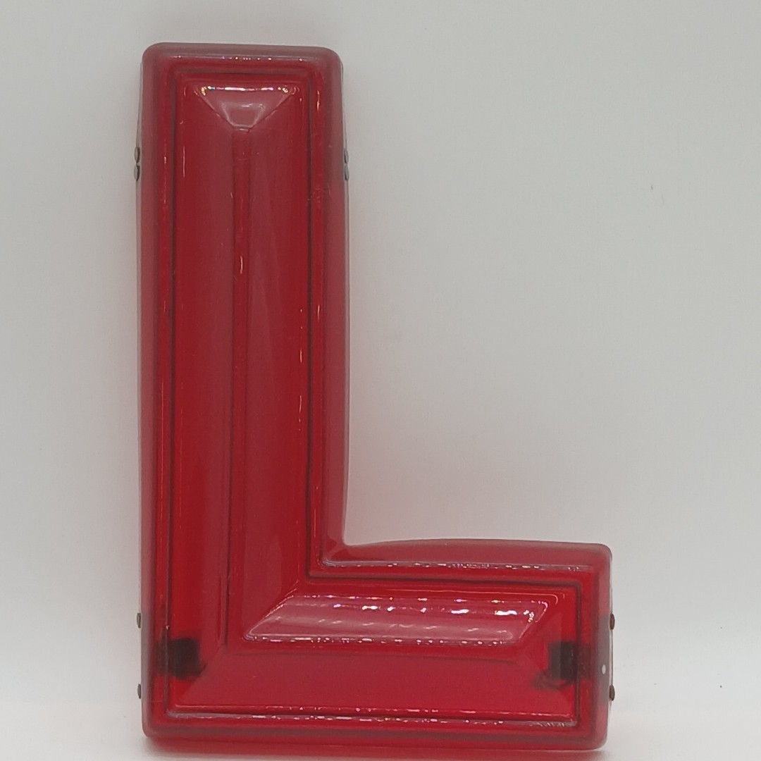 Red Plastic Letter L VTG. Marquee Letter Wall Art Deco 10in. x 6.75