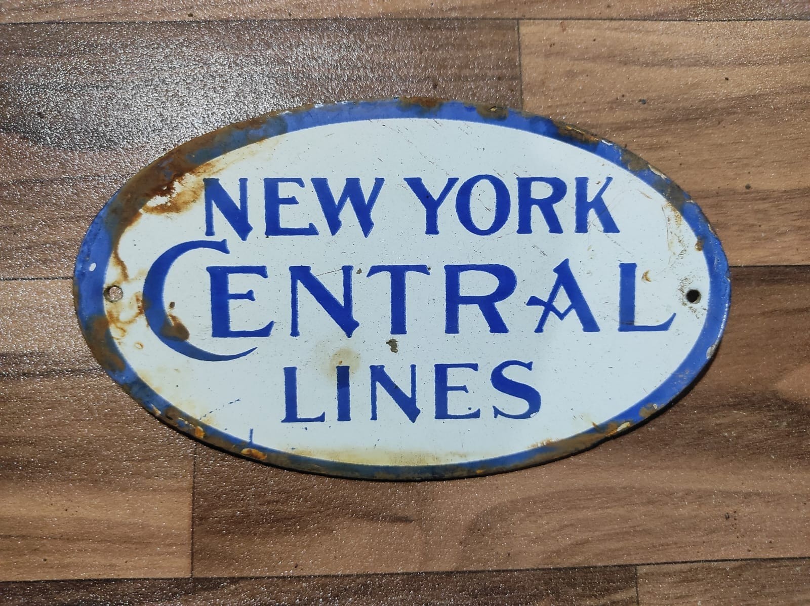 Porcelain New York Central Lines Enamel Metal Sign Plate Size 6″ x 3.5″ Inches