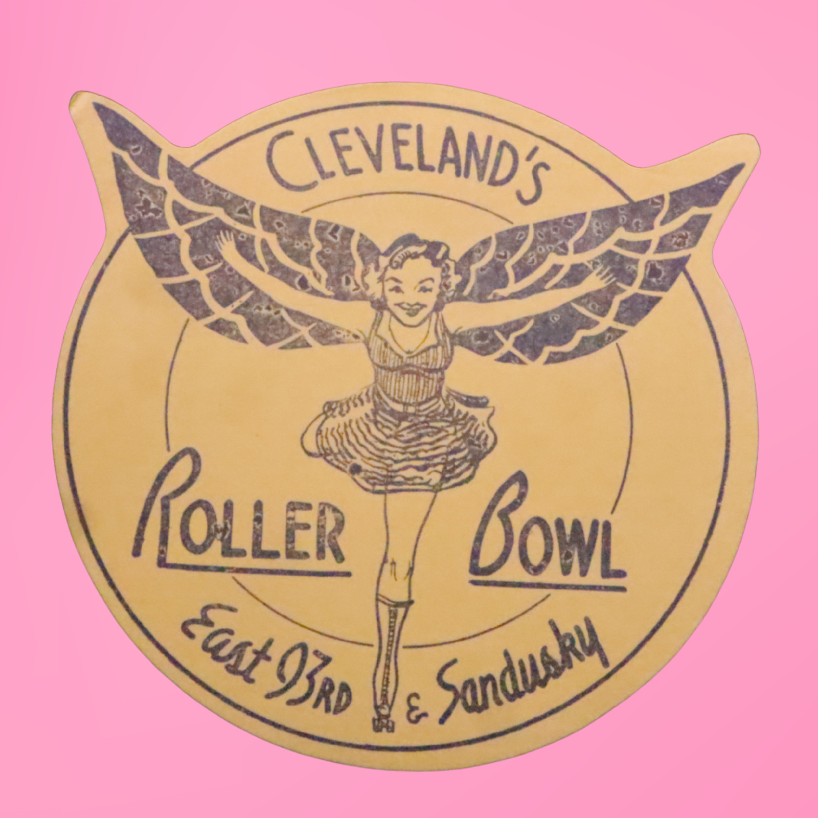 Vintage Roller Skating Rink Sticker Cleveland Ohio Roller Bowl Label Rare S9