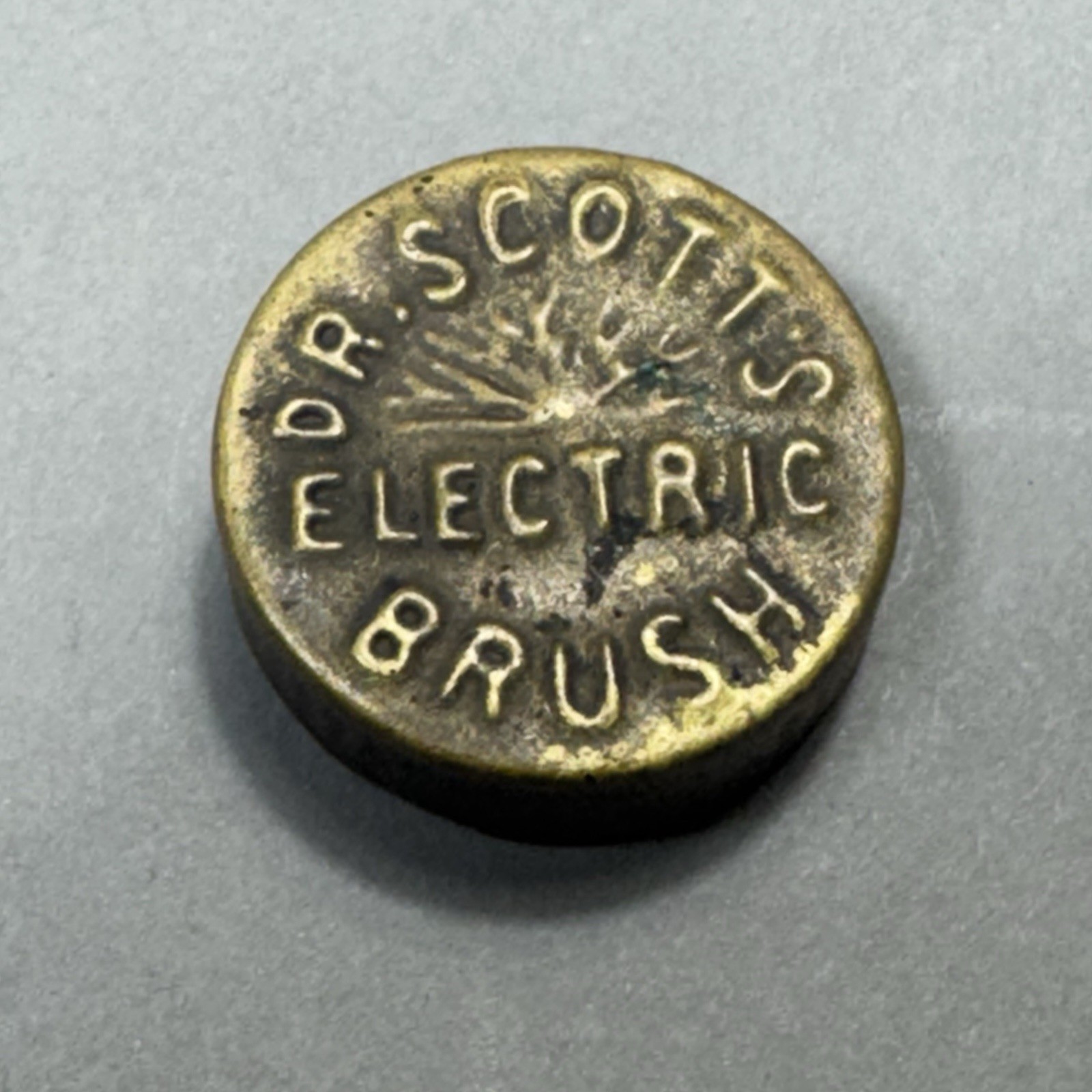 Antique Dr. Scott’s Electric Hair Brush Advertising Premium Pocket Compass 1880s