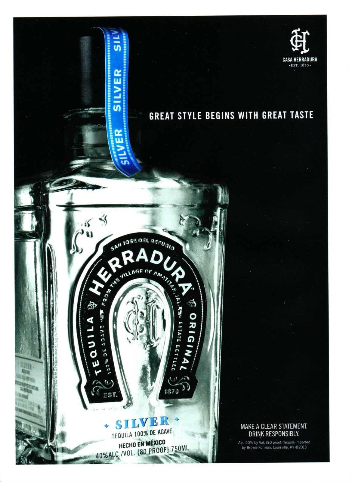 HERRADURA TEQUILA AD #1 RARE 2013 OOP