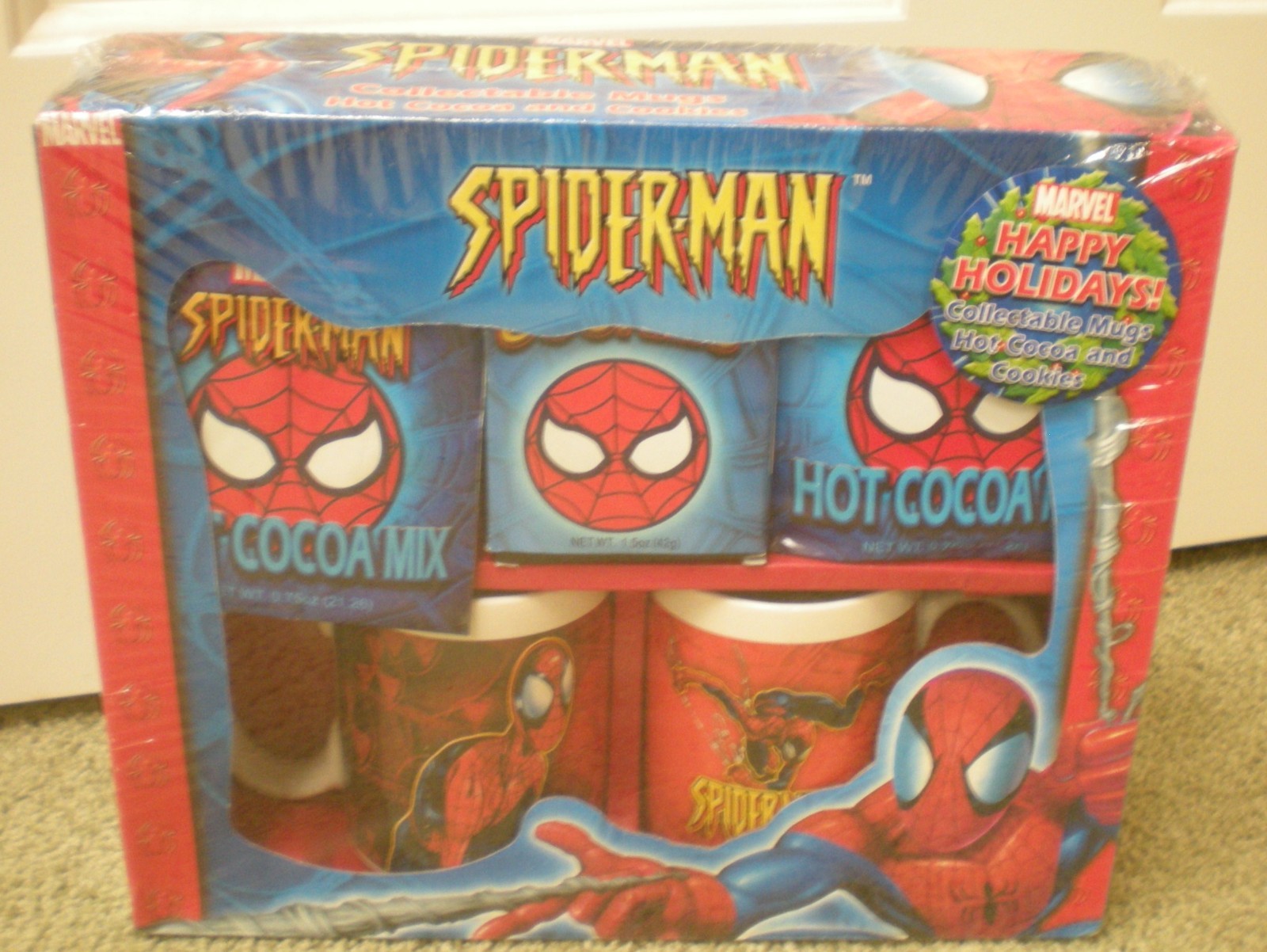 2004 Spider-Man Marvel Collectable Mugs Hot Cocoa and Cookies