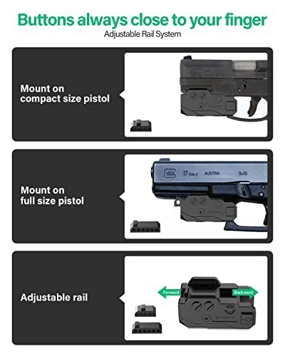 Rechargeable Green/Blue/Red/IR/Purple Laser Beam Sight, Low Profile 21MM Rail Co