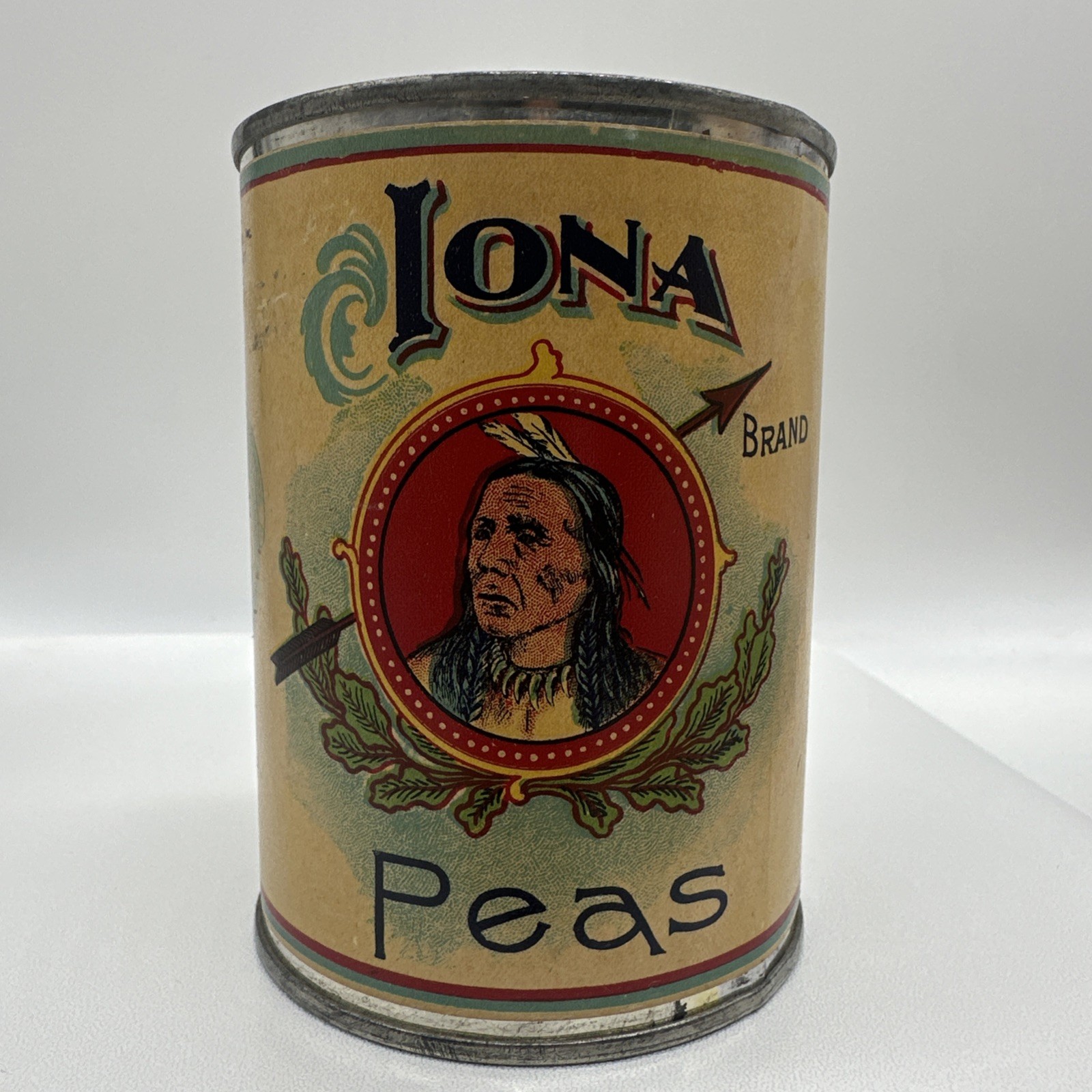 Vintage Iona Brand Peas Decorative Tin Can A&P General Store Display Repro
