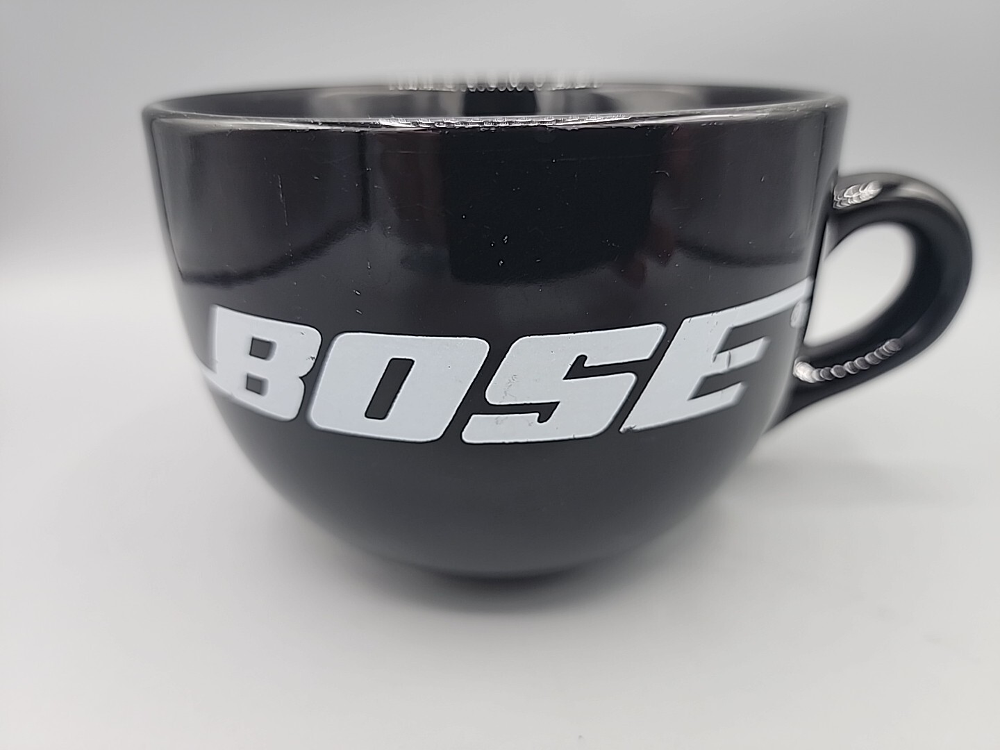 BOSE Black Coffee Tea Mug Soup Bowl Cappuccino Latte 4.5” Promo Advertising Cup