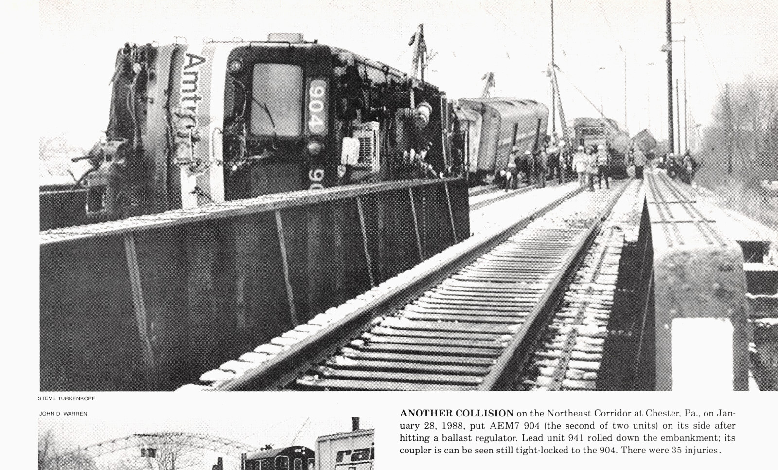 Train Wreck Collision Amtrak AEM7 904 Northeast Corridor Chester PA Mag Excerpt