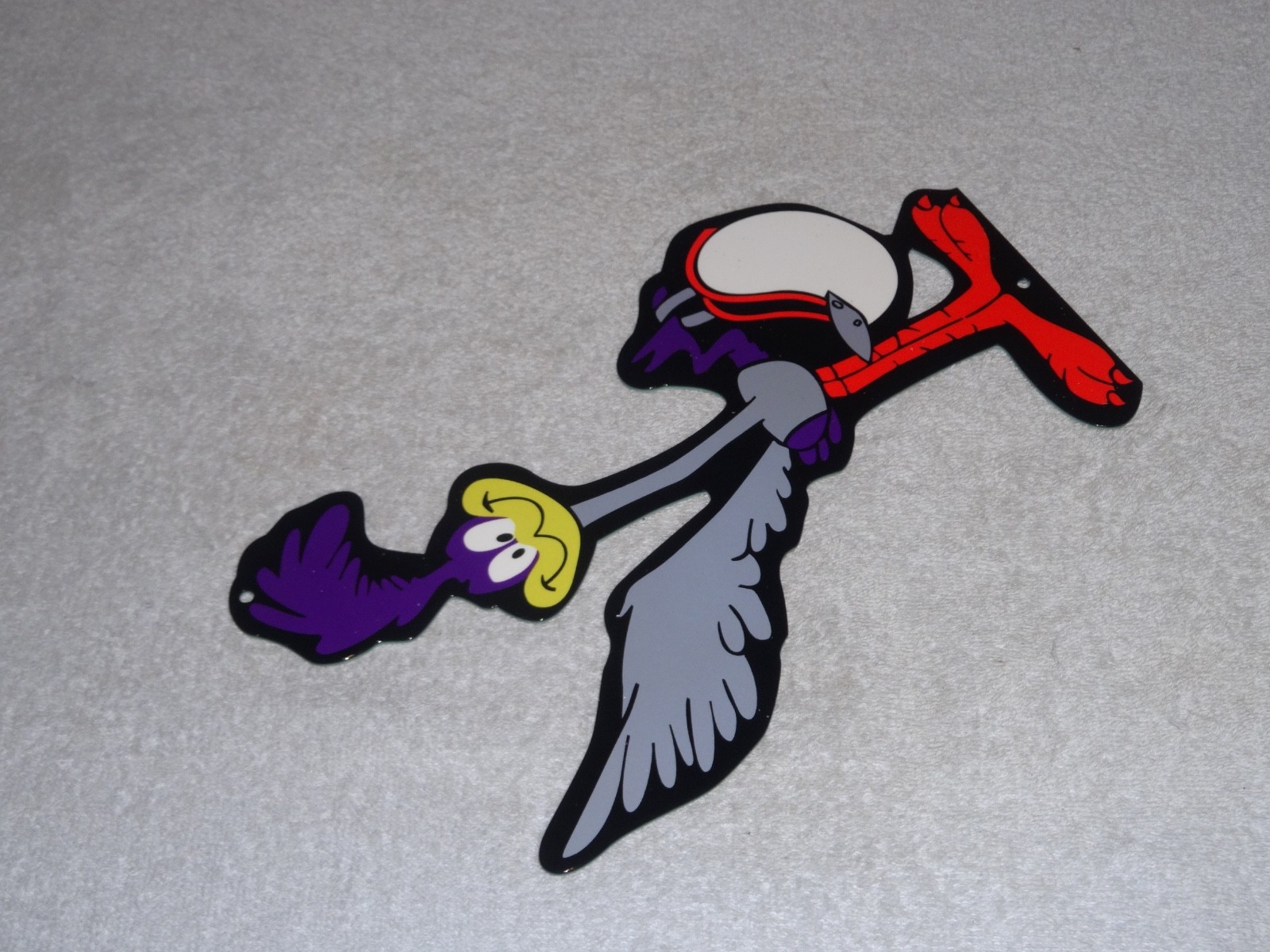 VINTAGE ROAD RUNNER MOPAR PLYMOUTH BIRD 12″ METAL LOONEY TUNES CAR GAS OIL SIGN!