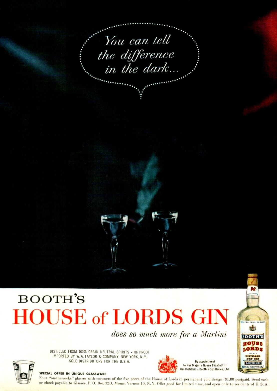 1960 Booth’s House of Lord’s Gin Does More for Martinis VINTAGE PRINT AD