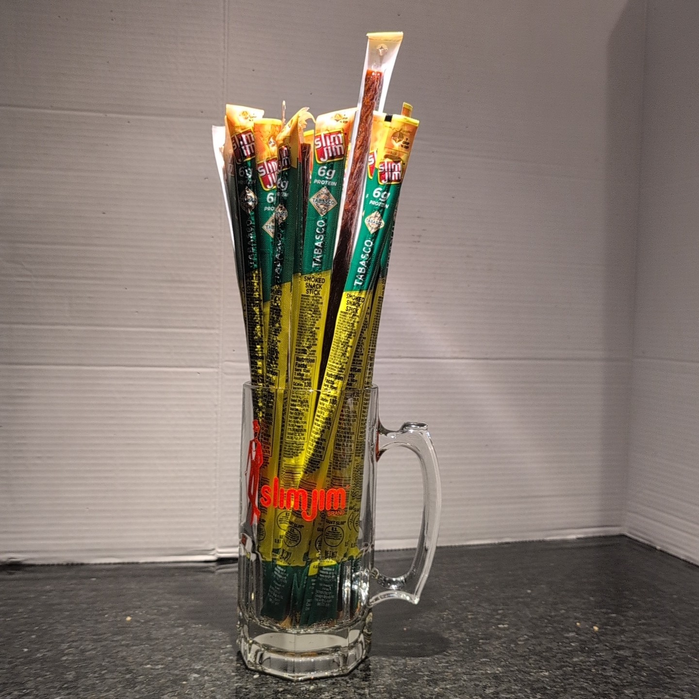Vintage Slim Jim Mug / Glass /32 oz. – Tall Long Slim Jim Dispenser Bar Man Cave