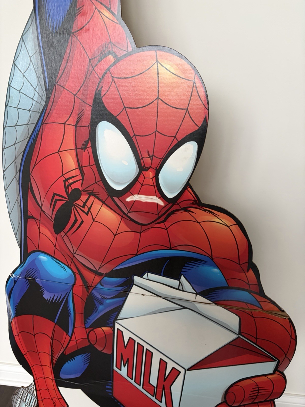 Vintage Spider-Man Milk Carton Promo Store Display Cardboard Standee Cutout 64″