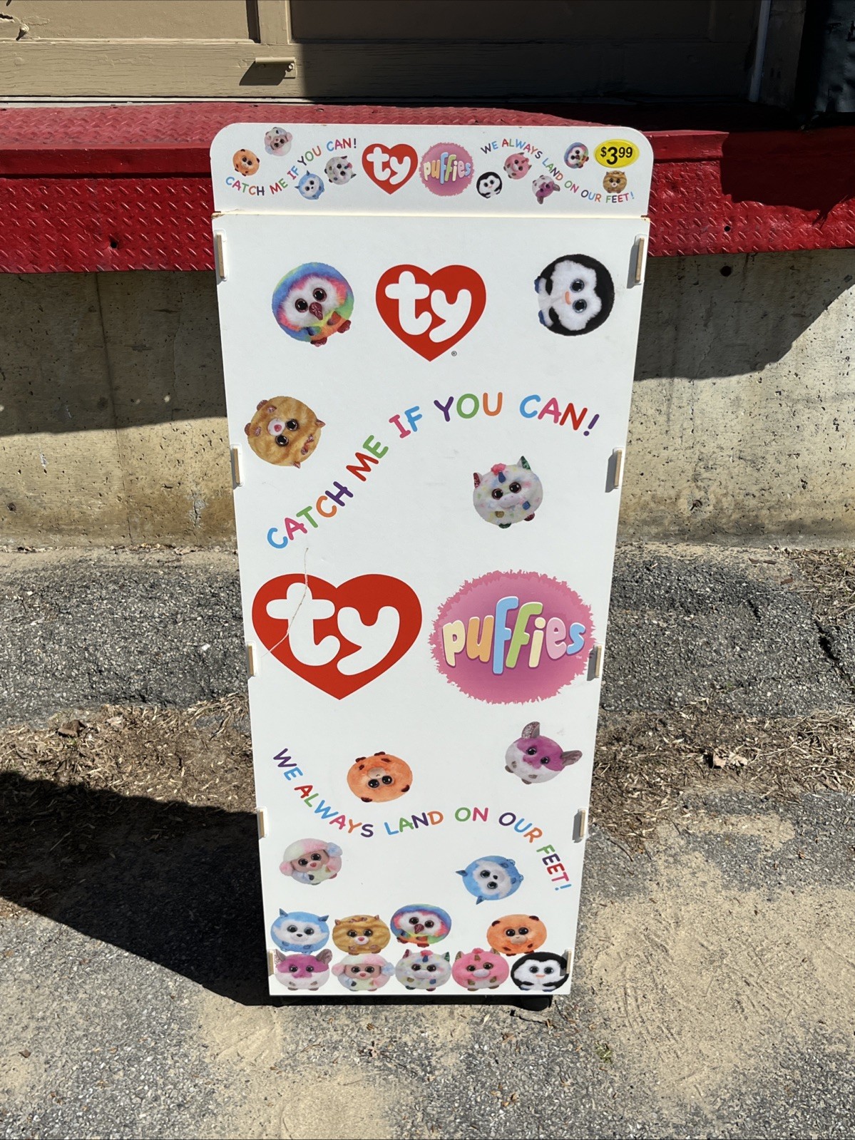 TY Beanie Baby Puffies store Display 36 slots 55.5”x20” *RARE