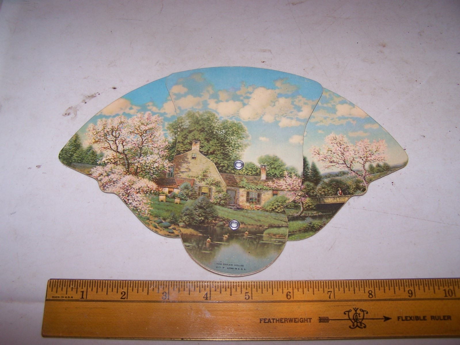Vintage HOME MODERNIZING CO Insulation Advertising Fan TERRE HAUTE INDIANA