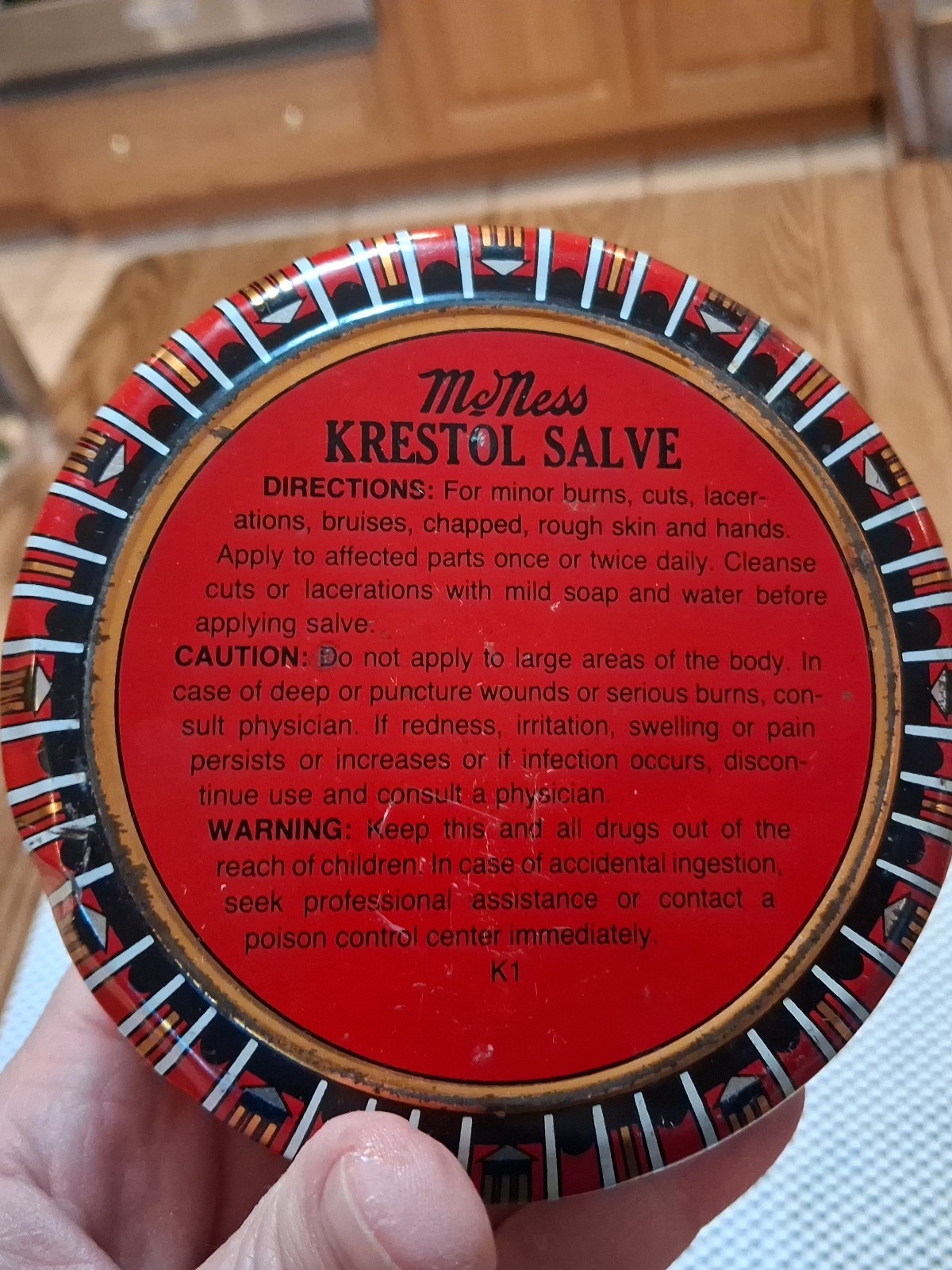 KRESTOL SALVE 11 OZ VINTAGE 3/4 full CONTAINER OF OINTMENT