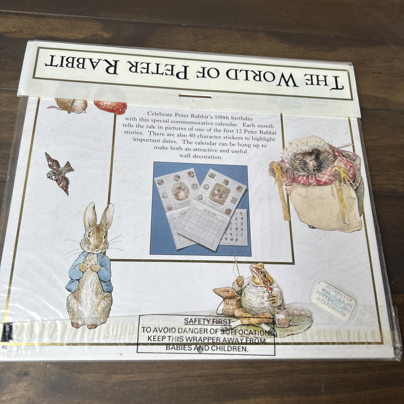 NEW Vintage 1993 Peter Rabbit Beatrix Potter Calendar Manufactured Seal Unopened