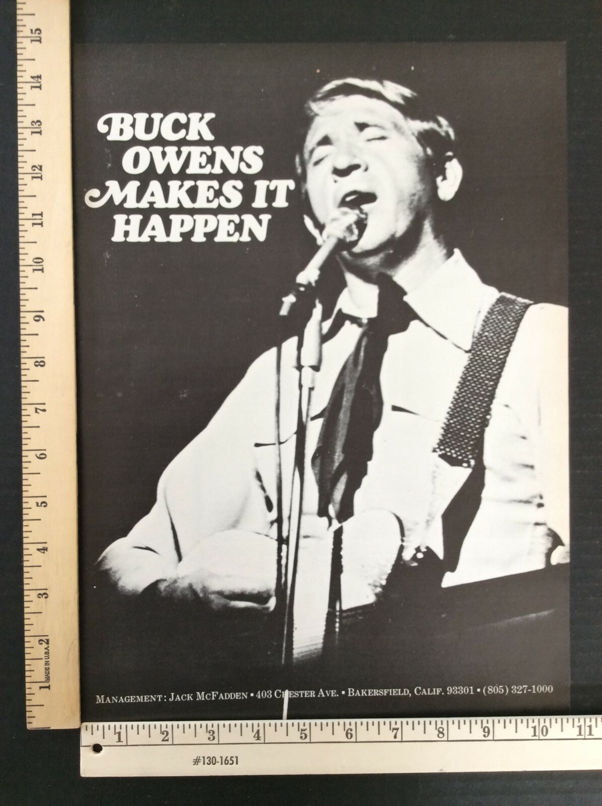 Rare Orig VTG 1969 Buck Owens Makes it Happen Poster Style Music Ad Art Print