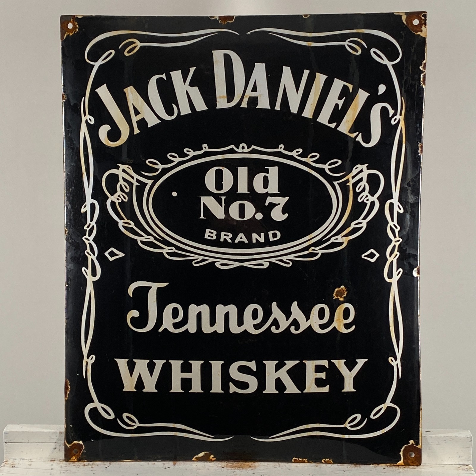 Jack Daniel’s Enamel Sign – 50x40cm (19.7×15.7″) – Big Distillery Collector Sign