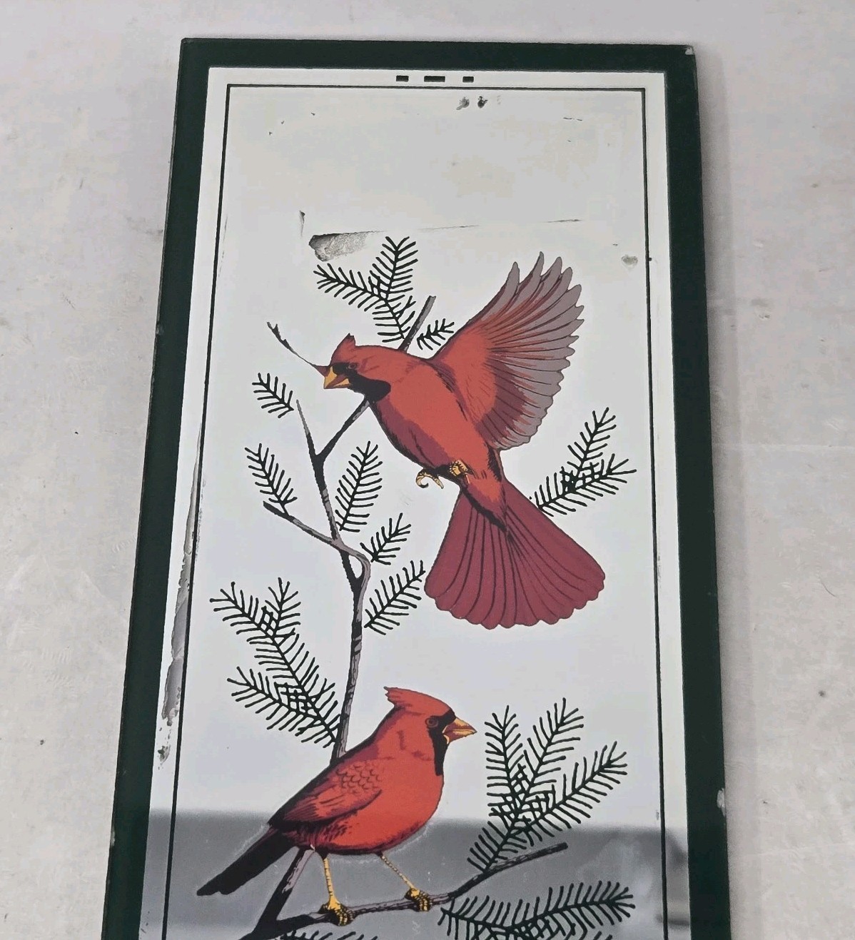 Vintage Advertising Thermometer Northern Cardinal illustrations Nurseryman