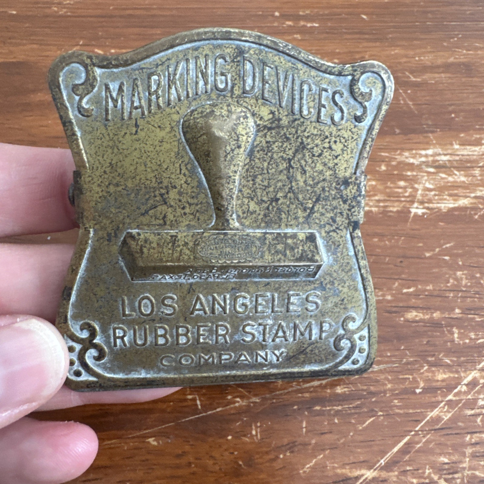 Vintage Los Angeles Rubber Stamp Company Marking Devices Advertising 2.5″ Clip