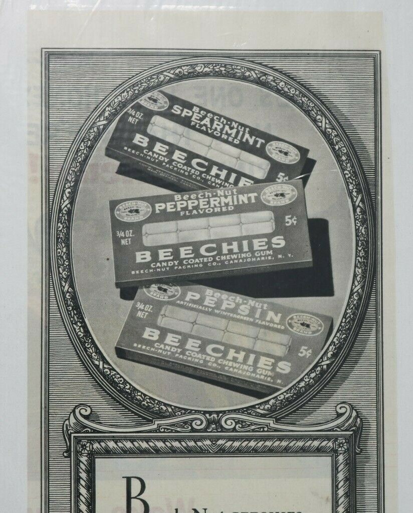 Beech-Nut Beechies Candy Coated Gum Print Advertisement WWII Vintage