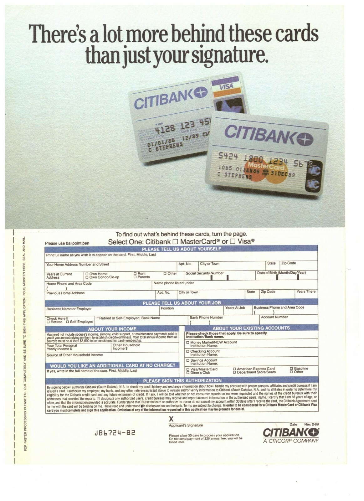Citibank Mastercard Visa Lot More Behind than Signature Vintage 1990 Print Ad