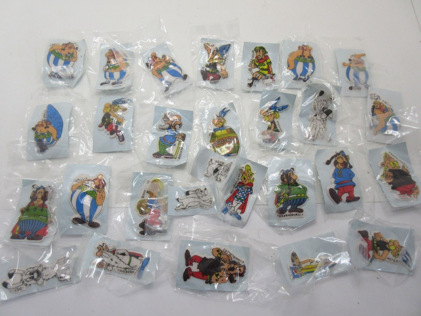 28 Old 1978 Vintage Gumball Vending Machine Puffy Stickers Asterix 2″ tall