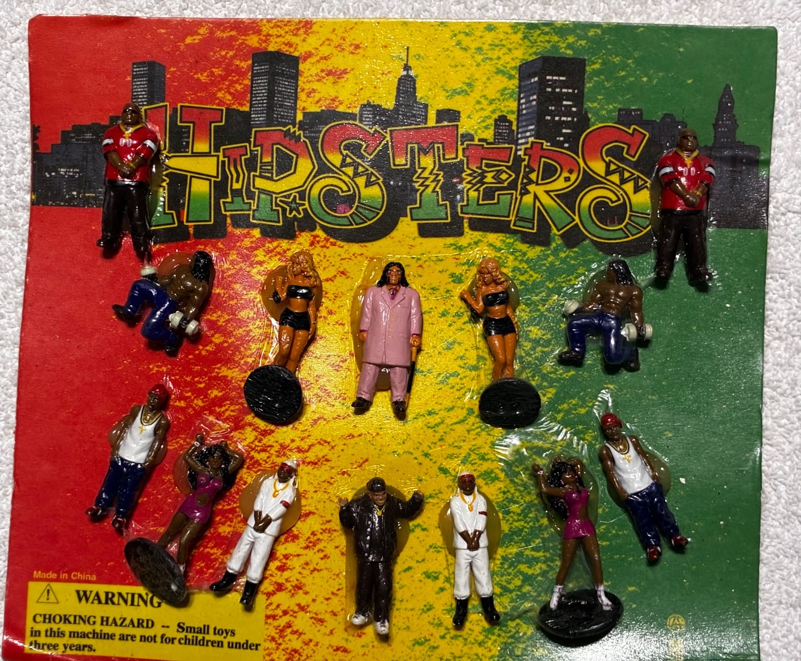 RARE 2001 HIPSTERS Vending Machine Display w/ 12 Figures Gumball Toy Set A&A