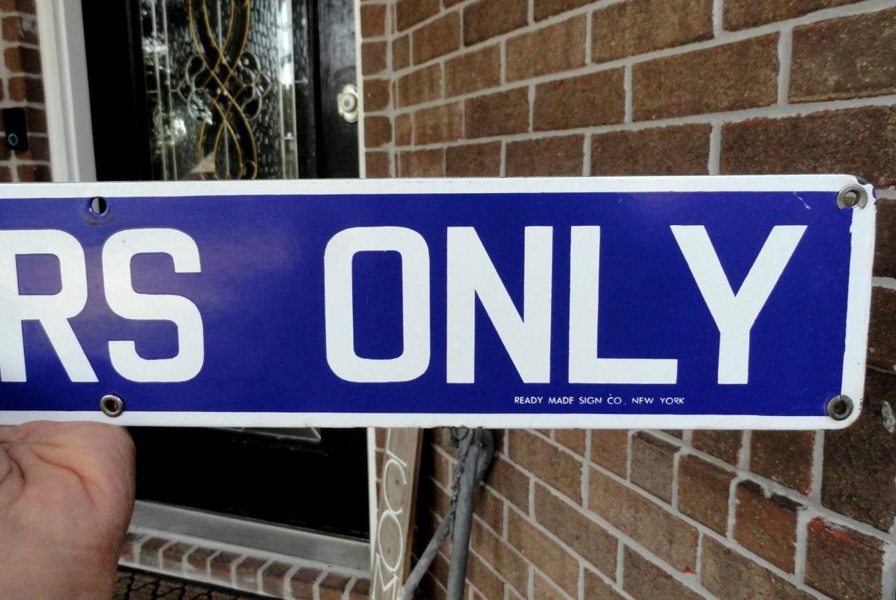 original vintage Visitors Online PORCELAIN Ready Made Sign Co. New York NY
