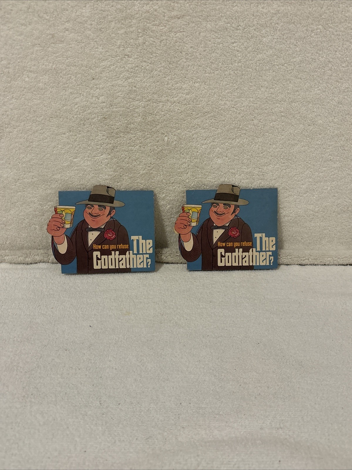 (2) Amaretto di Saronno” How can You Refuse The Godfather” Advertising Signs 80s