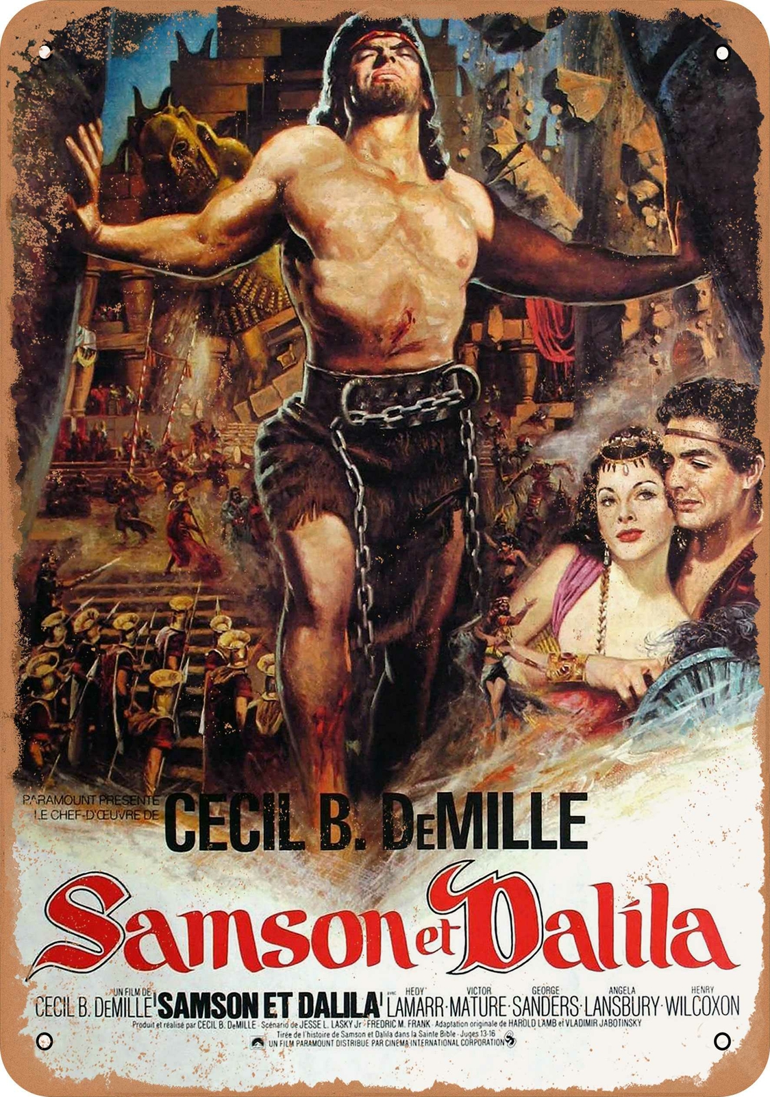 Metal Sign – Samson and Delilah (1949) 5 – Vintage Look