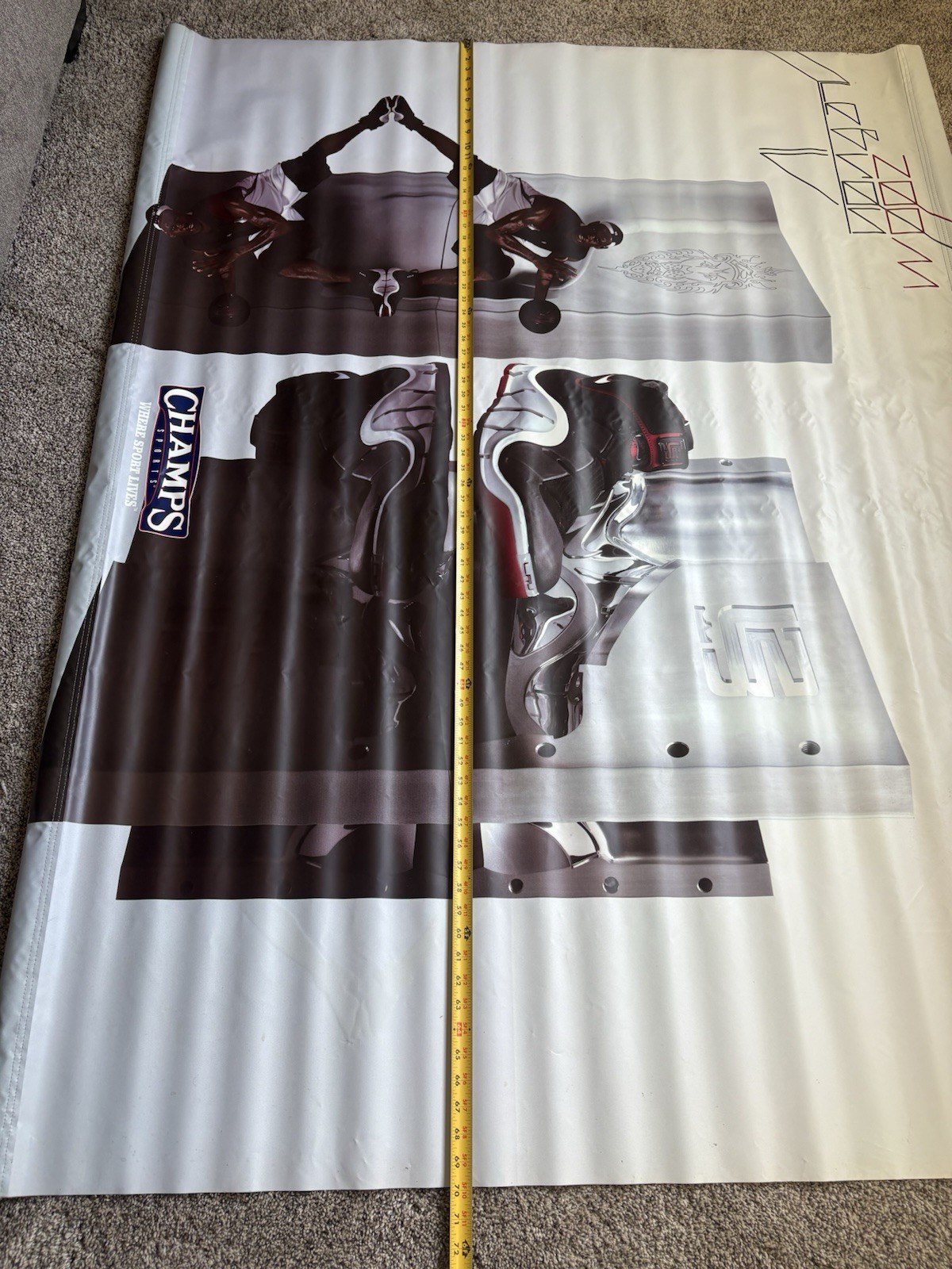 NIKE 2006 LEBRON JAMES 4 SHOE PROMO CHAMPS SPORTS STORE DISPLAY POSTER SIGN