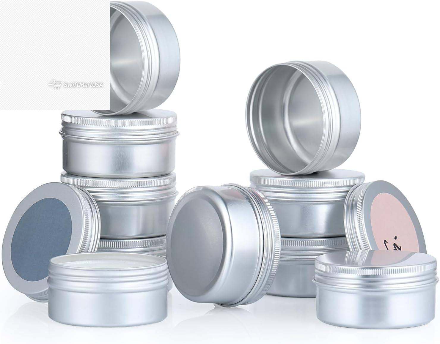 3Oz Tins Aluminum Tin Can 10Pack Salve Tins, 3 Oz Tin with Lids Refillable Conta