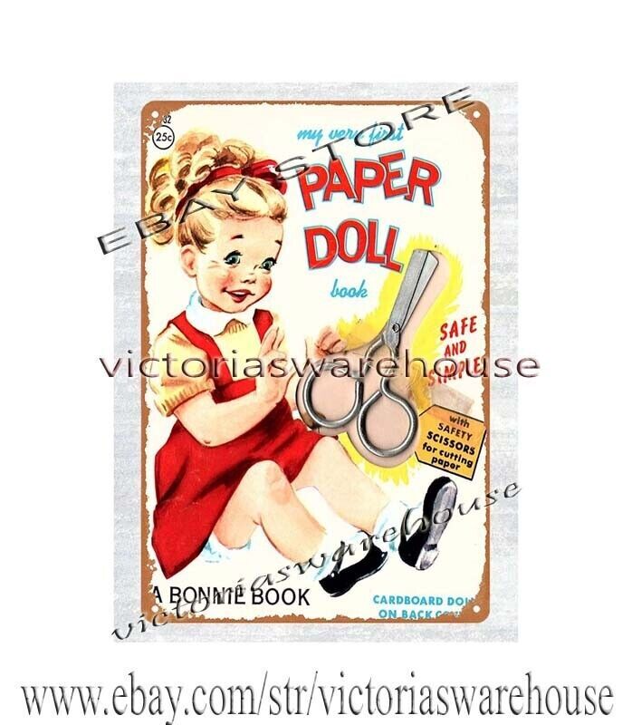 lodge cafes advertising walls 1957 My Very First Paper Doll metal tin sign