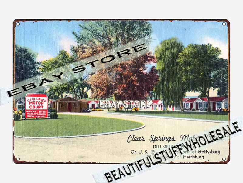 1930-45 C, U.S. 15 18 miles Gettysburg, 18 miles Harri tin sign house decorating