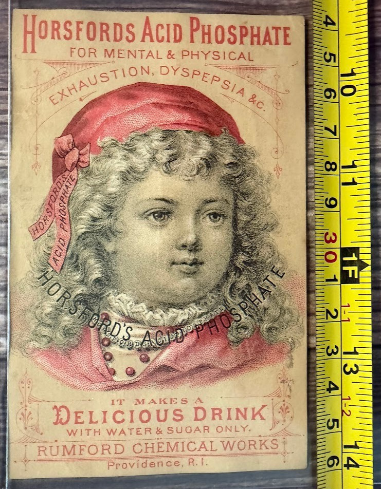 Horsfords Acid Phosphate Vintage Antique Victorian Advertising Print Trade Card